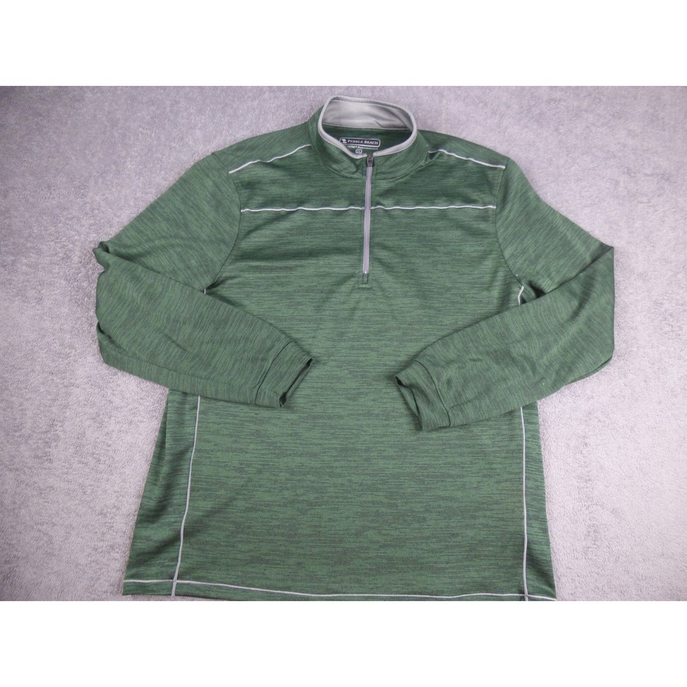 Pebble Beach Mens XL Green Dry-Luxe Performance 1/4 Zip Pullover Golf Shirt